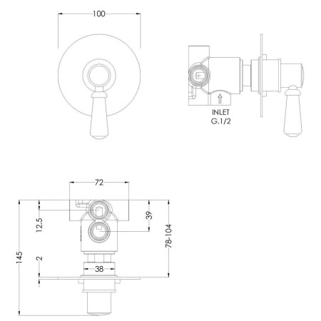 SELWD14 Nuie Selby Traditional Round Concealed Diverter Valve (2)