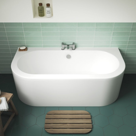 BSG003 Nuie Shingle Curved Back To Wall 1700 x 750mm Bath Lifestyle