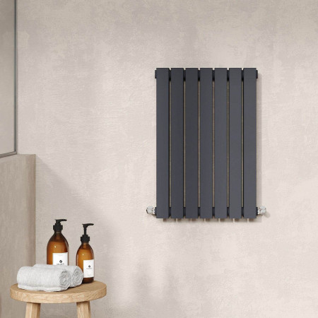 HLA54D Nuie Sloane Horizontal Anthracite 600 x 412mm Radiator Double Panel Lifestyle
