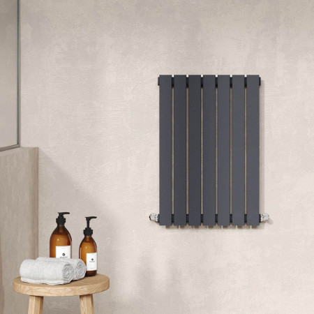 HLA54 Nuie Sloane Horizontal Anthracite 600 x 412mm Radiator Single Panel Lifestyle