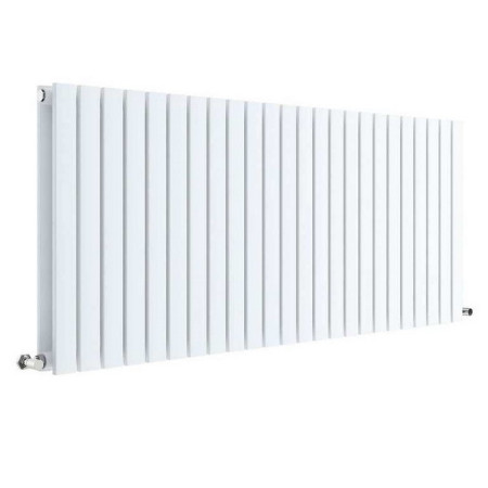 Nuie Sloane Horizontal Satin White 600 x 1398mm Radiator Double Panel
