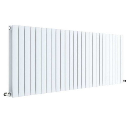 Nuie Sloane Horizontal Satin White 600 x 1572mm Radiator Double Panel