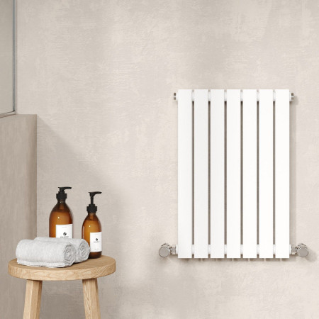 HLW54D Nuie Sloane Horizontal Satin White 600 x 412mm Radiator Double Panel Lifestyle