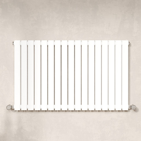 HLW56D Nuie Sloane Horizontal Satin White 600 x 992mm Radiator Double Panel Lifestyle