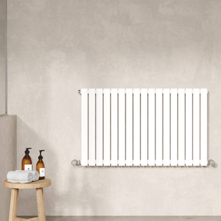 HLW56 Nuie Sloane Horizontal Satin White 600 x 992mm Radiator Single Panel Lifestyle