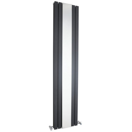 HLA84 Nuie Sloane Vertical Anthracite 1800 x 381mm Radiator Double Panel with Mirror