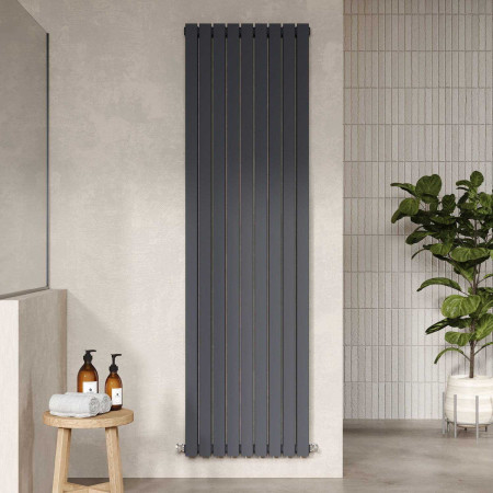 HLA47D Nuie Sloane Vertical Anthracite 1800 x 528mm Radiator Double Panel Lifestyle