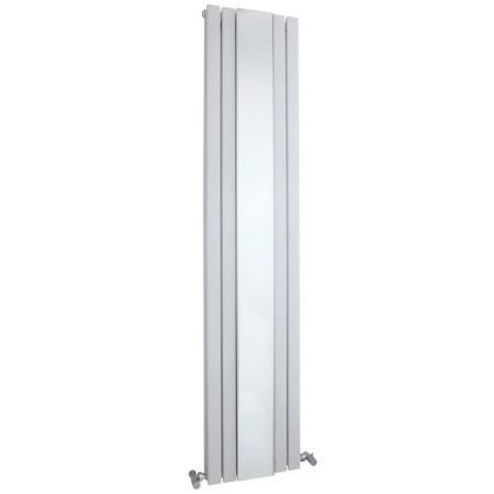 HLW64 Nuie Sloane Vertical Satin White 1800 x 381mm Radiator Double Panel with Mirror