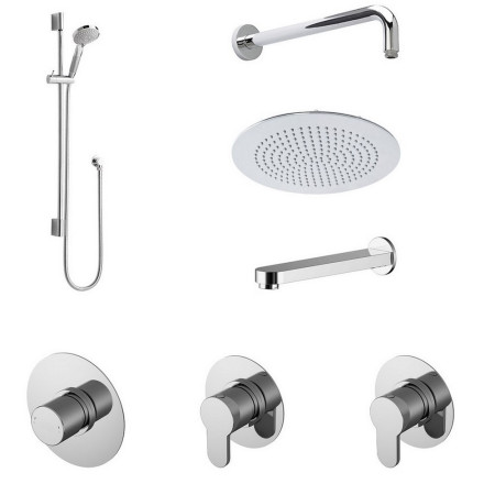 Nuie Spa Arvan Three Outlet Bundle with Stop Tap & Diverter