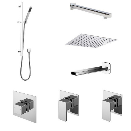 Nuie Spa Windon Three Outlet Bundle with Stop Tap & Diverter