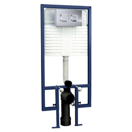 Nuie Square Dual Flush Concealed WC Cistern with Wall Hung Frame