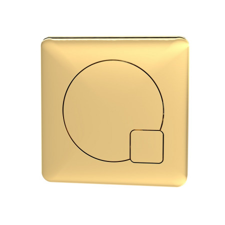 Nuie Square Dual Flush Push Button Brushed Brass