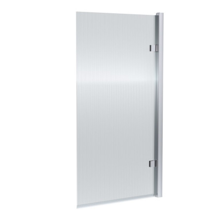 Nuie Square Hinged Chrome 8mm Fluted Bath Screen