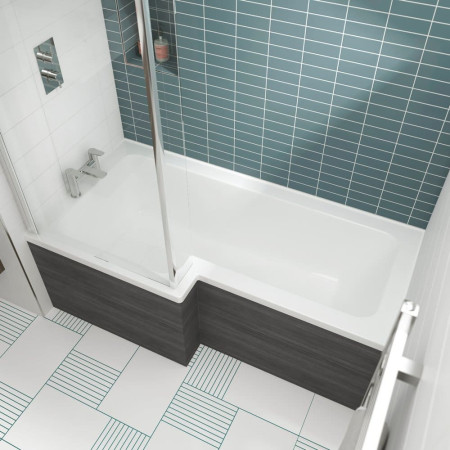 WBS1785L Nuie Square Left Hand 1700 x 850mm Shower Bath Lifestyle