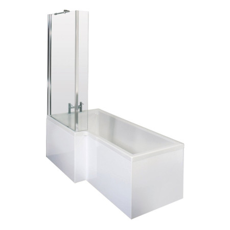 Nuie Square Left Handed 1700 x 850mm Shower Bath Set