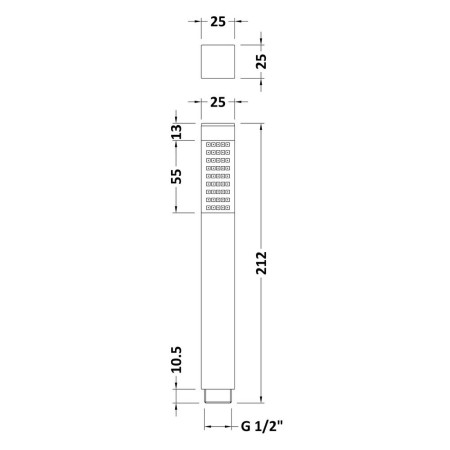 PK329 Nuie Square Minimalist Brass Shower Handset (2)