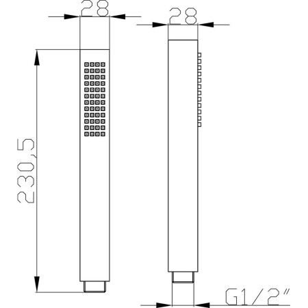 HO310 Nuie Square Minimalist Handset Line Drawing