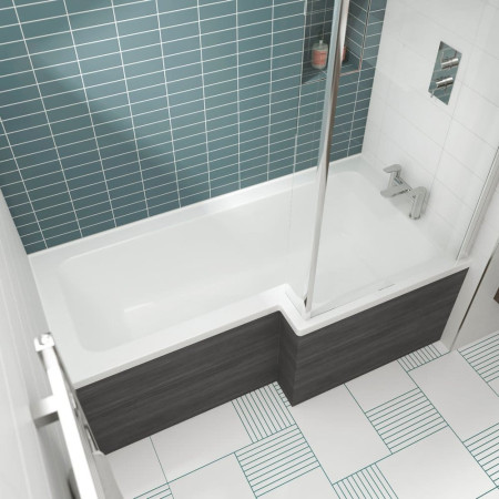 WBS1785R Nuie Square Right Hand 1700 x 850mm Shower Bath Lifestyle