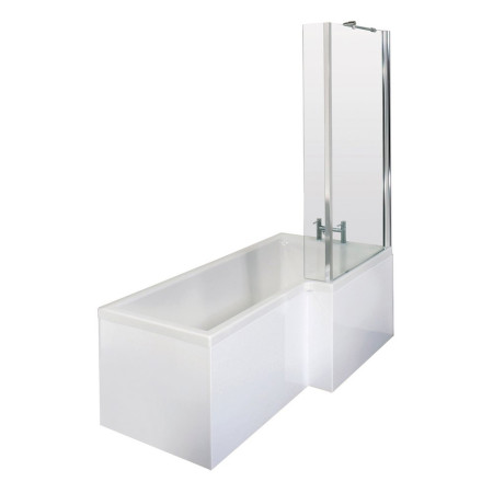 Nuie Square Right Handed 1700 x 850mm Shower Bath Set