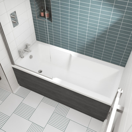 NBA710 Nuie Square Straight 1700 x 750mm Shower Bath Lifestyle