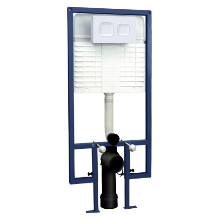 Nuie Square White Dual Flush Concealed WC Cistern & Wall Hung Frame