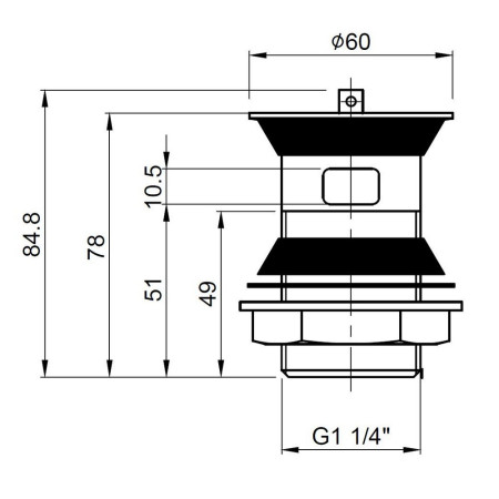 E314 Nuie Stainless Steel Plug and Chain Basin Waste (2)