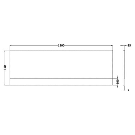Nuie Standard 1500mm Acrylic White Front Bath Panel Line