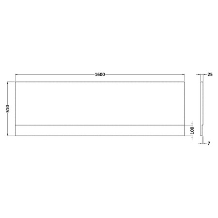 PAN139 Nuie Standard 1600mm Acrylic White Front Bath Panel Line