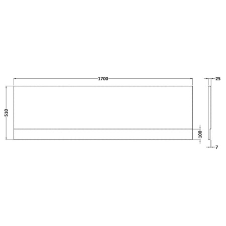 PAN140 Nuie Standard 1700mm Acrylic White Front Bath Panel Line