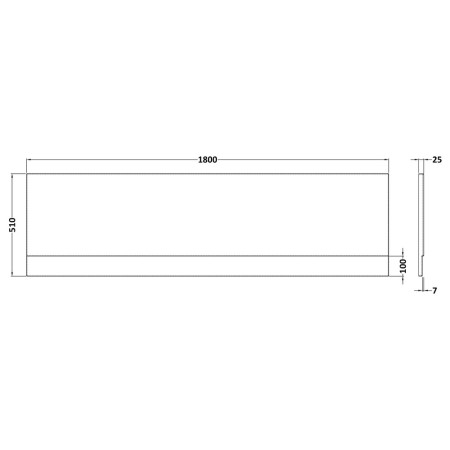 PAN141 Nuie Standard 1800mm Acrylic White Front Bath Panel Line