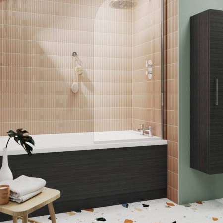 MPD507N Nuie Standard 1800mm Anthracite Woodgrain Front Bath Panel and Plinth Lifestyle