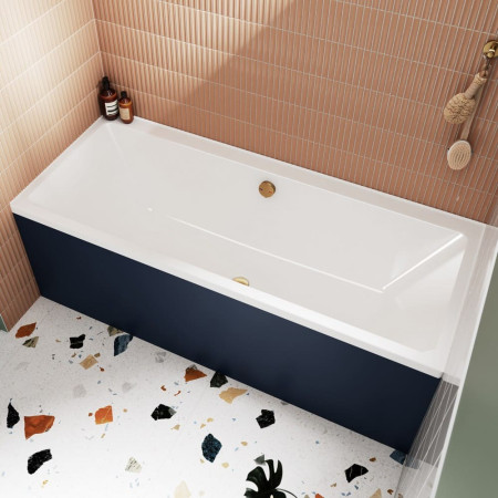 BPR2907 Nuie Standard 1800mm Satin Midnight Blue Front Bath Panel and Plinth Lifestyle