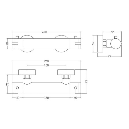 ARV503 Nuie Thermostatic Arvan Shower Bar Valve in Chrome (2)