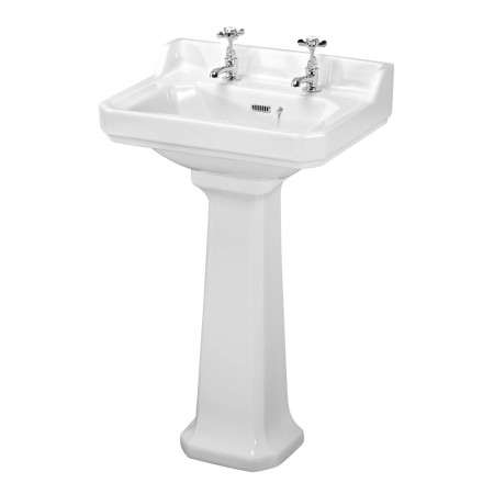 Nuie Traditional Carlton 560mm 2TH Basin and Pedestal