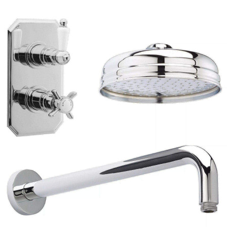 Nuie Traditional Chrome Edwardian One Outlet Concealed Shower Set