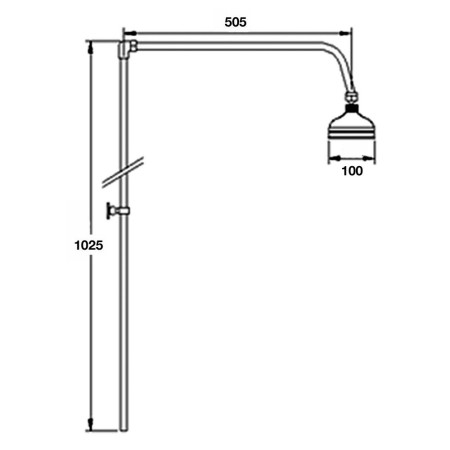 A3170 Nuie Traditional Chrome Rigid Riser Kit Line Drawing