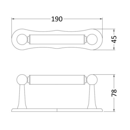 LH301 Nuie Traditional Chrome Toilet Roll Holder Line Drawing
