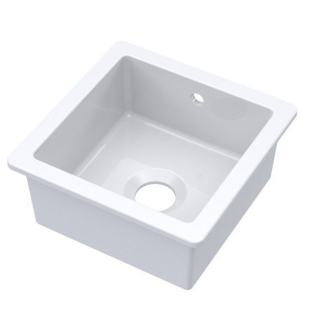 PS10218 Nuie Undermount 457mm Fireclay White Squared Kitchen Sink (1)