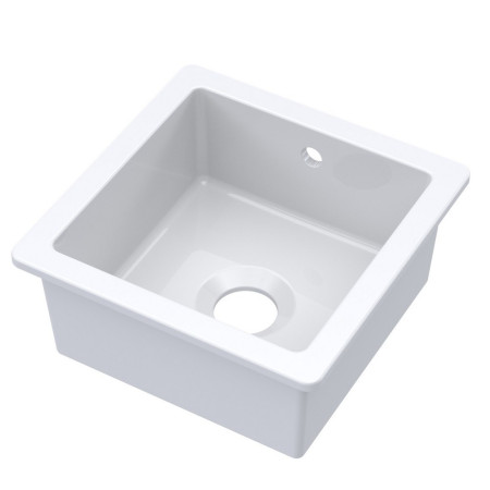 Nuie Undermount 457mm Fireclay White Squared Kitchen Sink