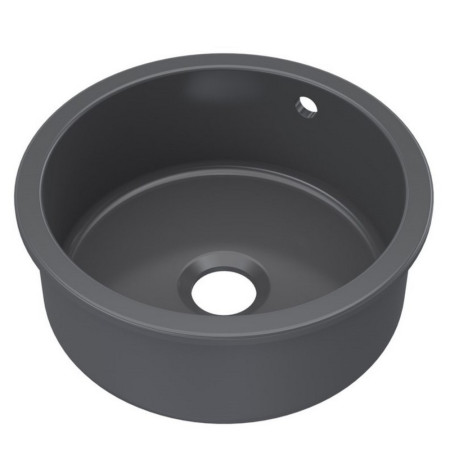 Nuie Undermount 460mm Fireclay Matt Black Rounded Kitchen Sink