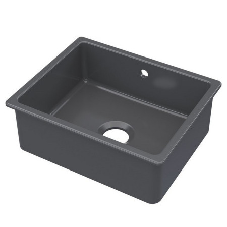 Nuie Undermount 548 x 442mm Fireclay Matt Black Kitchen Sink
