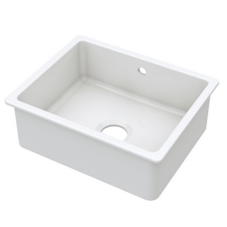 Nuie Undermount 548 x 442mm Fireclay White Kitchen Sink