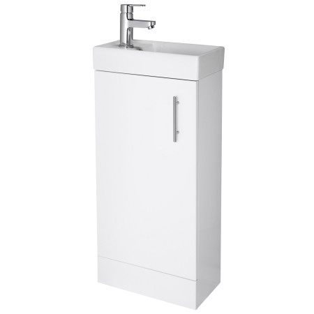 Nuie Vault 400mm Floor Standing Gloss White Vanity Unit with Basin