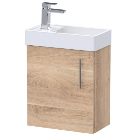 Nuie Vault 400mm Wall Hung Bleached Oak Vanity Unit with Basin