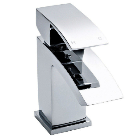Nuie Vibe Chrome Midi Mono Basin Mixer with Push Button Waste