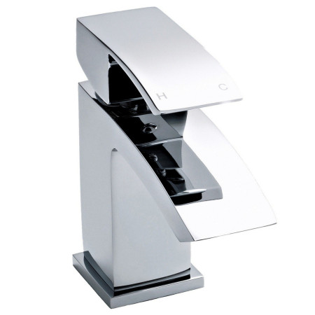 Nuie Vibe Chrome Mini Mono Basin Mixer with Push Button Waste