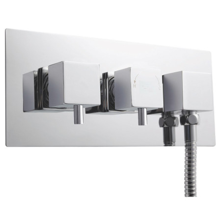 A3077 Nuie Volt Square Twin Thermostatic Shower Valve with Diverter and Outlet (1)