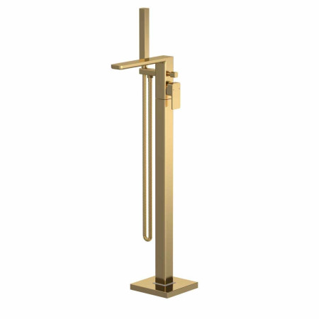 Nuie Windon Brushed Brass Bath Shower Mixer Freestanding with Kit