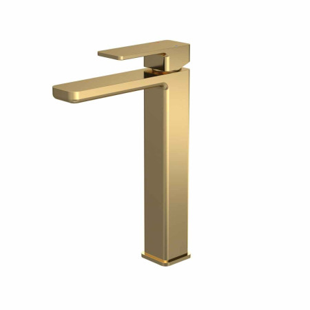 Nuie Windon Brushed Brass High Rise Basin Mixer