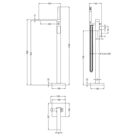 WIN1521 Nuie Windon Brushed Bronze Freestanding Bath Shower Mixer (2)